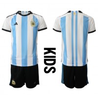 Dětský Fotbalový dres Argentina MS 2022 Domácí Krátký Rukáv (+ trenýrky)